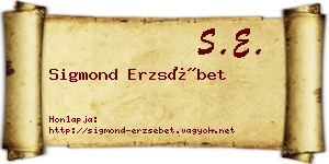 Sigmond Erzsébet névjegykártya