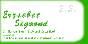 erzsebet sigmond business card
